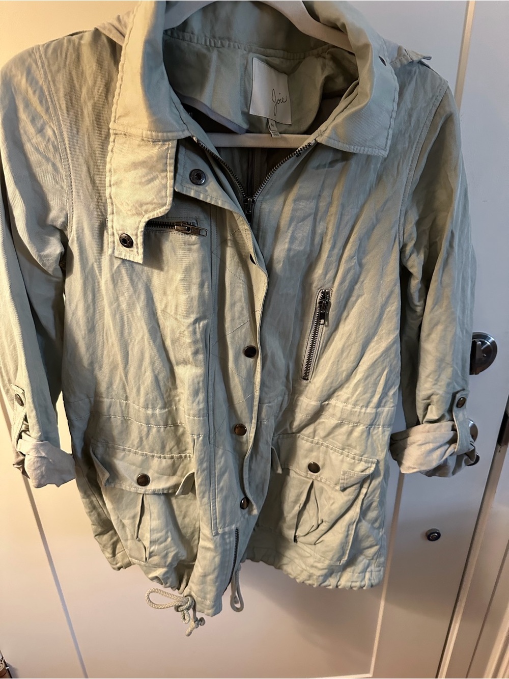 Joie Pale Sage Utility Jacket with Drawstring